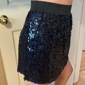 Elegant Black Sequin Skirt